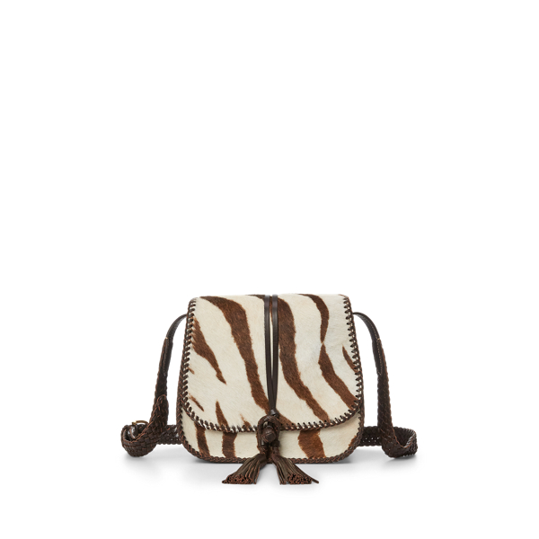 Zebra Haircalf Saddle Crossbody Bag