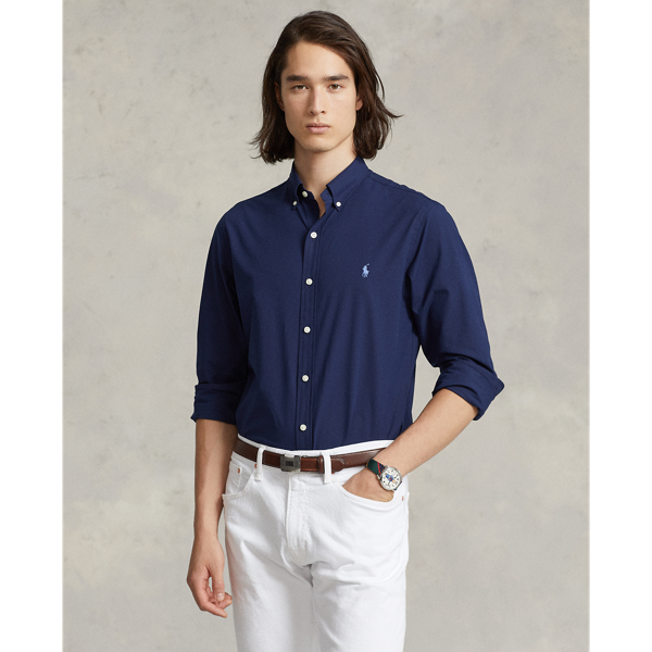 Slim Fit Stretch Poplin Shirt for Men Ralph Lauren UK