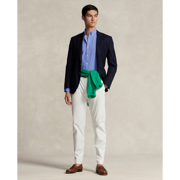 Blue Slim Fit Stretch Poplin Shirt Polo Ralph Lauren 4