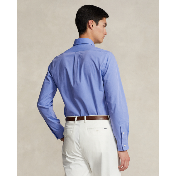 Blue Slim Fit Stretch Poplin Shirt Polo Ralph Lauren 5