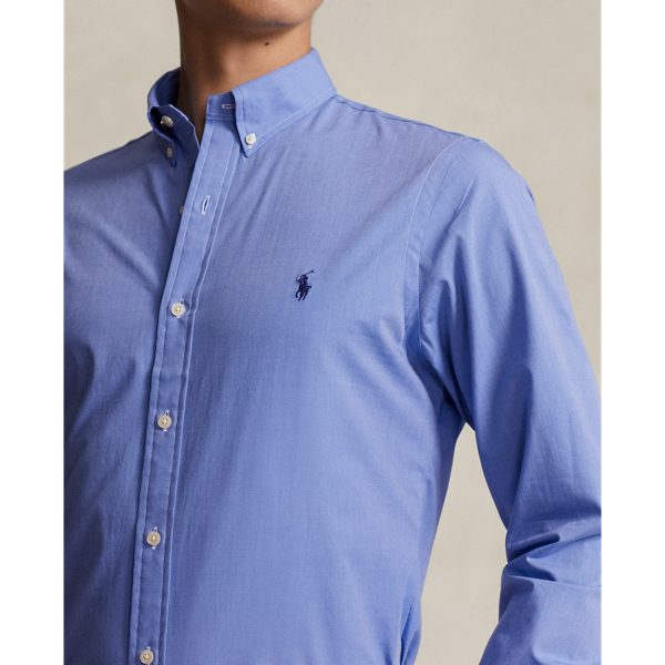 Blue Slim Fit Stretch Poplin Shirt Polo Ralph Lauren 6