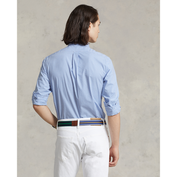 Slim-Fit Ginganhemd aus Stretchpopeline Polo Ralph Lauren in Blau/Wei&szlig; kariert 5