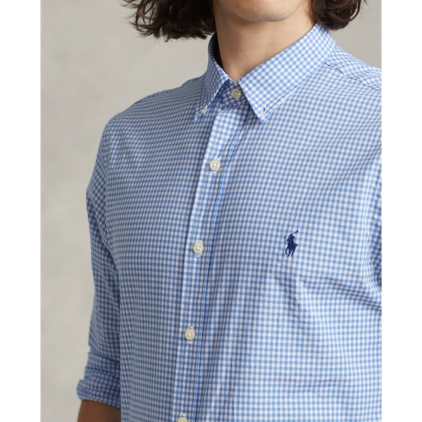 Slim-Fit Ginganhemd aus Stretchpopeline Polo Ralph Lauren in Blau/Wei&szlig; kariert 6