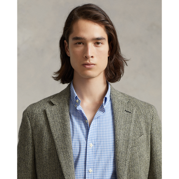 Slim-Fit Ginganhemd aus Stretchpopeline Polo Ralph Lauren in Blau/Wei&szlig; kariert 7