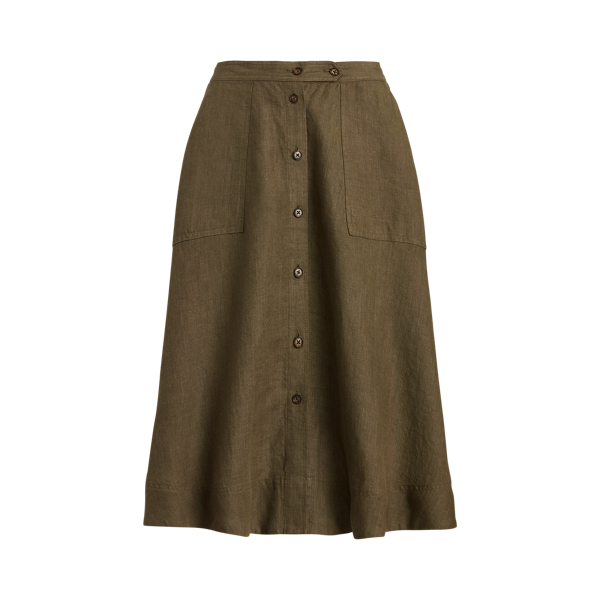 Buttoned Linen Skirt Polo Ralph Lauren em 1
