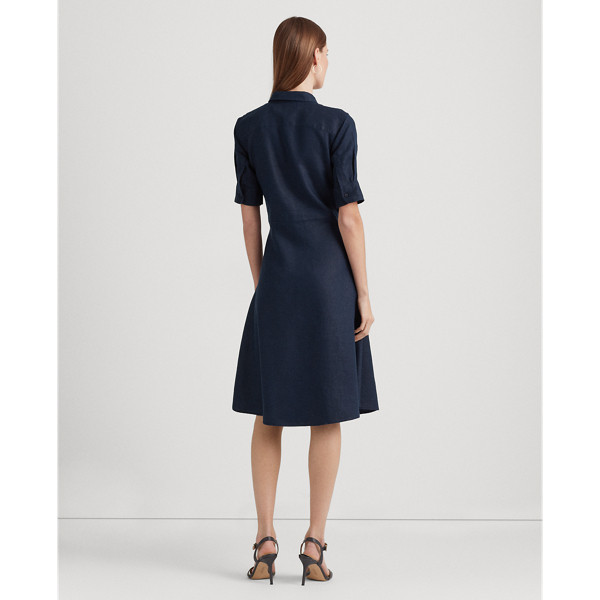 Tie-Front Linen Shirtdress