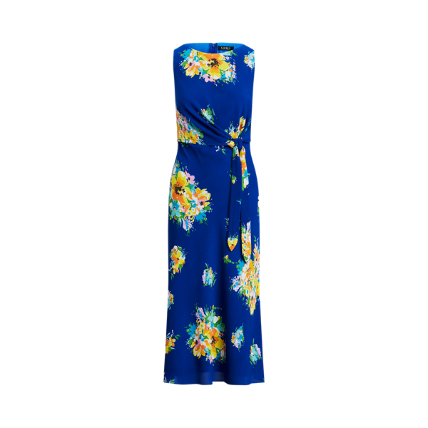 Sapphire Star/Yellow/Mult Floral Crepe Midi Dress Lauren 2