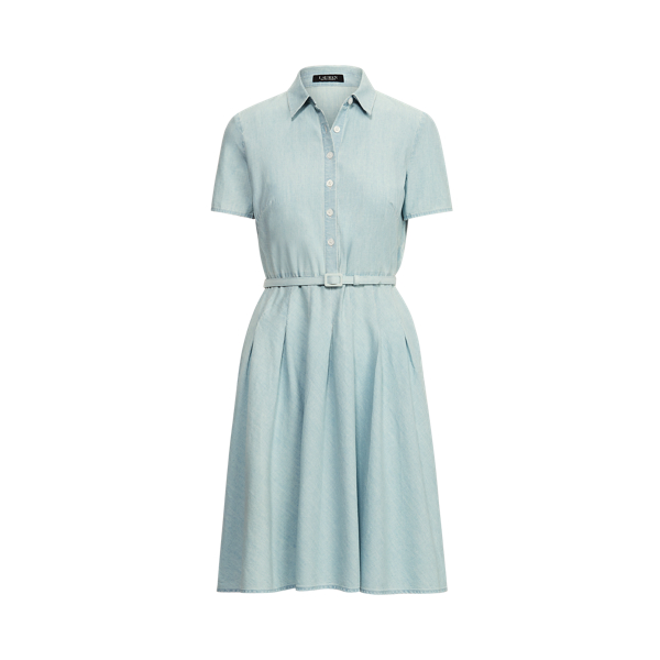 Chambray Short-Sleeve Dress