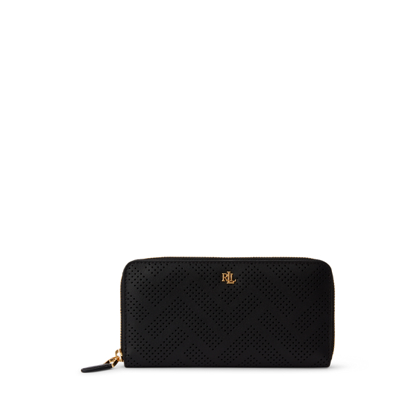 Perforated Leather Continental Wallet Lauren 1