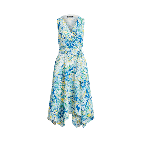 Paisley Crepe Sleeveless Dress Lauren 1