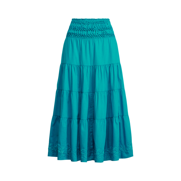 Cotton-Linen Voile Peasant Skirt Lauren 1