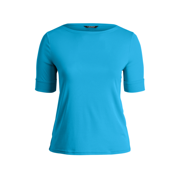 Maglietta con scollo a barchetta stretch Lauren Woman in 1