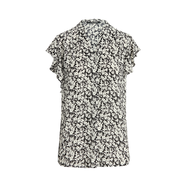 Blusa de georgette con estampado floral Lauren Petite en 1