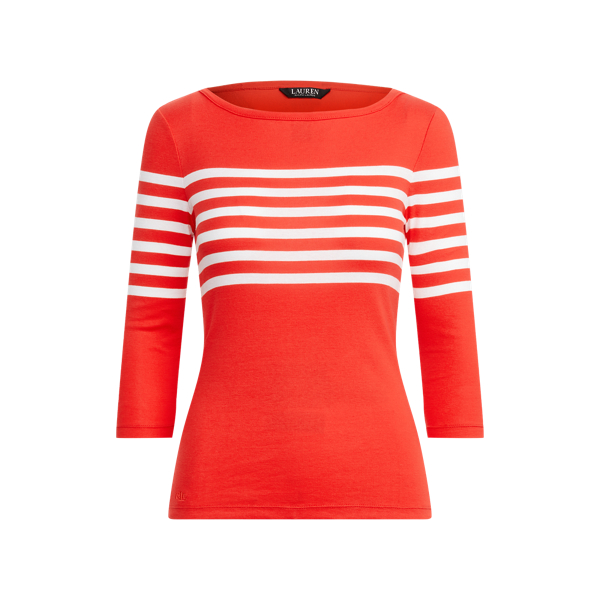 Striped Cotton Boatneck Top Lauren 1