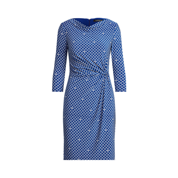 Print Twisted-Knot Jersey Dress Lauren 1