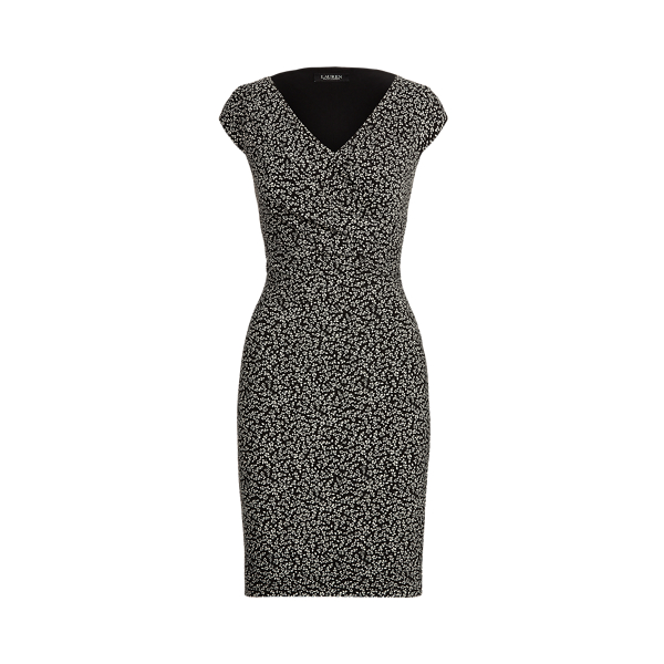 Robe pliss&eacute;e en jersey &agrave; motif feuilles
