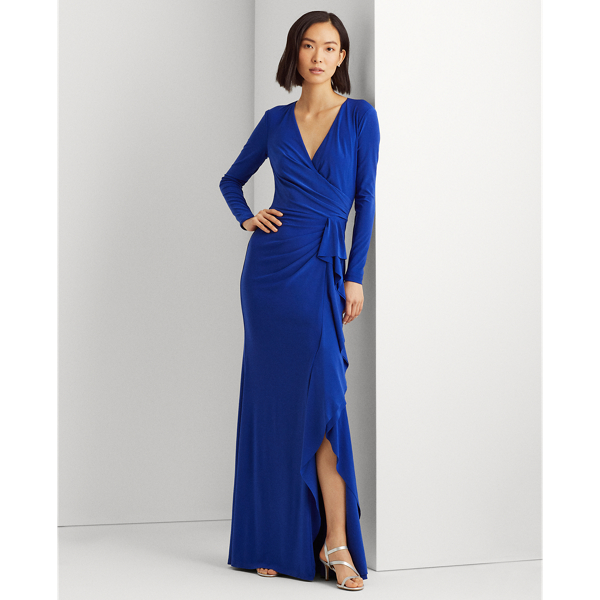 即発☆Ralph Lauren Ruffle-Trim Jersey Gown Ruffle-Trim Jersey Gown for Women | Ralph Lauren® UY