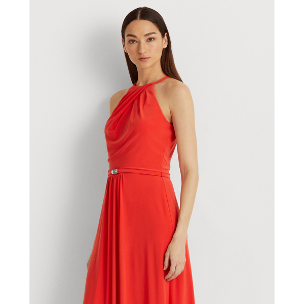 Robe dos nu en jersey Lauren en Hibiscus vif 3