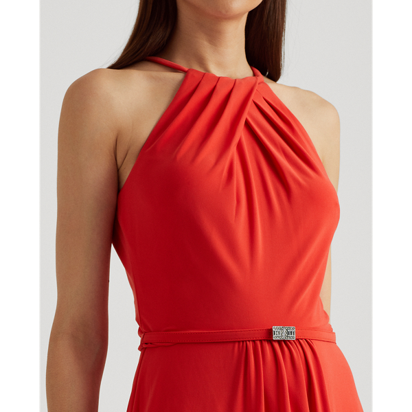 Robe dos nu en jersey Lauren en Hibiscus vif 5