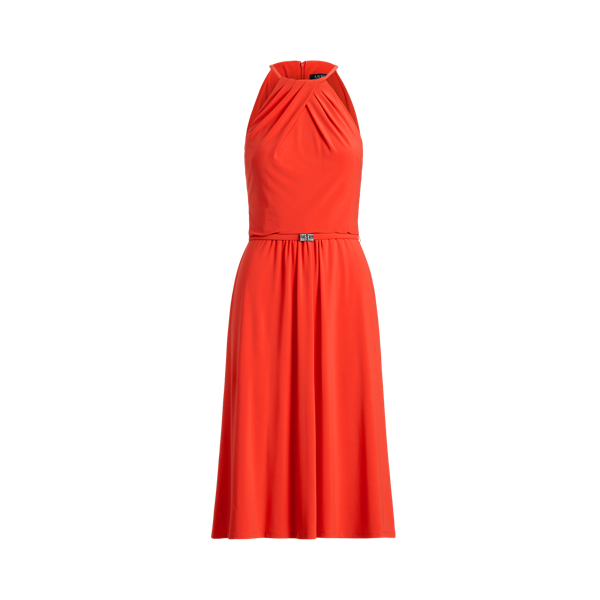 Robe dos nu en jersey Lauren en Hibiscus vif 2
