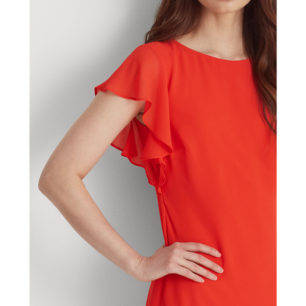 Abito in georgette con scollo a barchetta Lauren in Bright Hibiscus 6