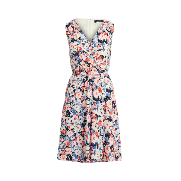 Robe sans manches en cr&ecirc;pe fleuri Lauren en 1