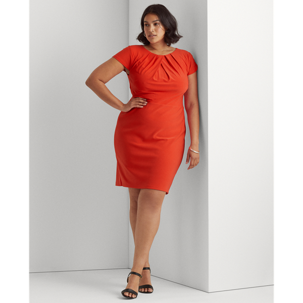 Bright Hibiscus Jersey Short-Sleeve Dress Lauren Woman 4