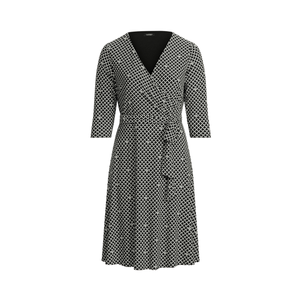 Vestido cruzado de punto estampado Lauren Woman en 1