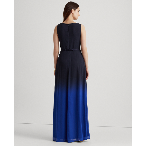 Sapphire Star/Lh Navy Ombre Georgette Sleeveless Gown Lauren 4