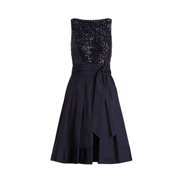 Sequined Sleeveless Taffeta Dress Lauren 1