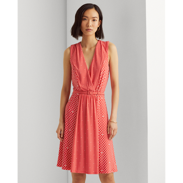 Bright Hibiscus/Colonial Logo-Print Jersey Sleeveless Dress Lauren 3