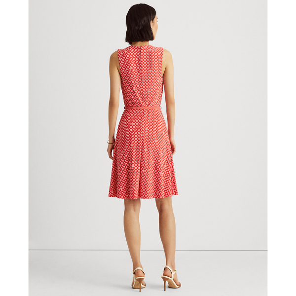 Bright Hibiscus/Colonial Logo-Print Jersey Sleeveless Dress Lauren 4