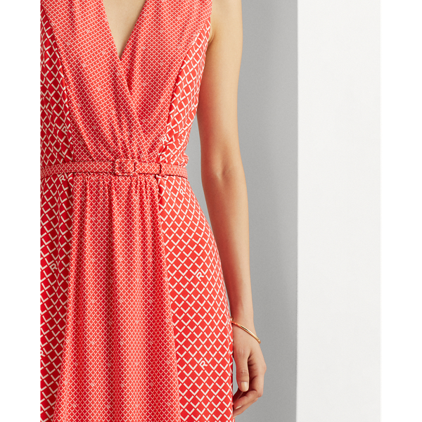 Bright Hibiscus/Colonial Logo-Print Jersey Sleeveless Dress Lauren 5