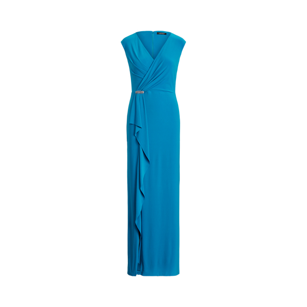 Ruffle-Trim Jersey Gown Lauren 1