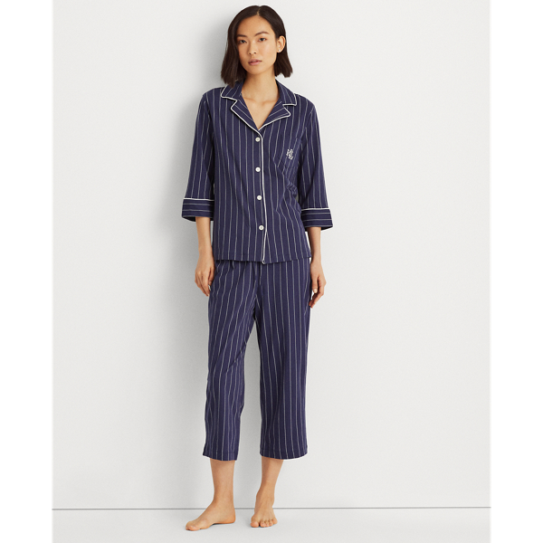 Striped Cotton Capri Sleep Set