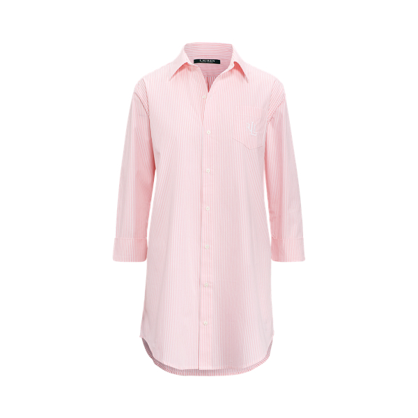 Striped Cotton Sleep Shirt Lauren em 1