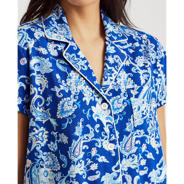 Blue Paisley Paisley Boxer Pyjama Set Lauren 6