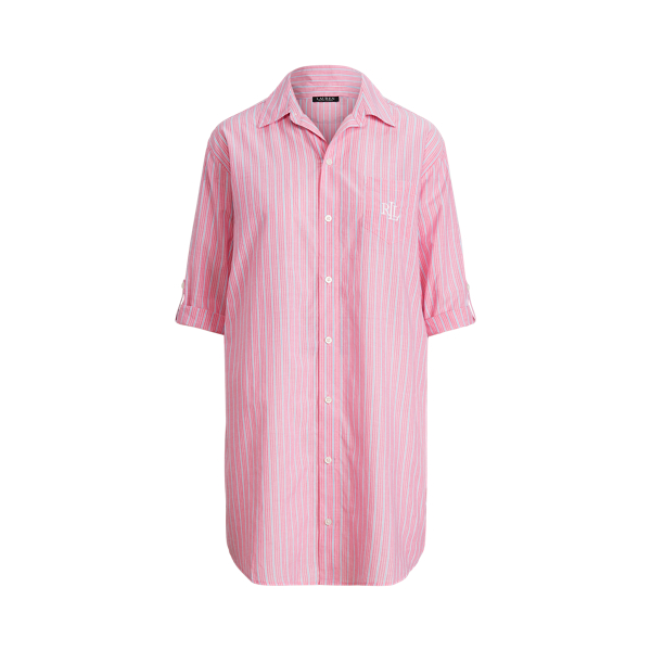 Striped Cotton-Blend Sleep Shirt Lauren 1