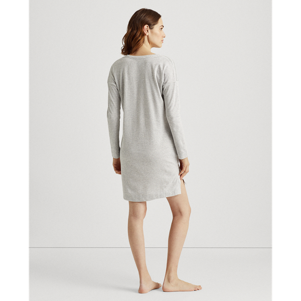 Grey Stripe Mixed-Stripe Long-Sleeve Sleep Shirt Lauren 5