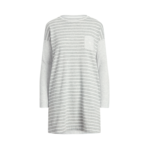 Grey Stripe Mixed-Stripe Long-Sleeve Sleep Shirt Lauren 2