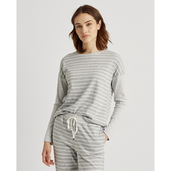 Grey Stripe Mixed-Stripe Long-Sleeve Top Lauren 4
