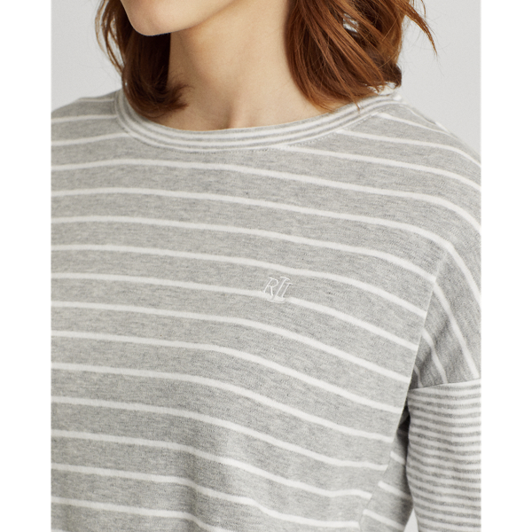 Grey Stripe Mixed-Stripe Long-Sleeve Top Lauren 6