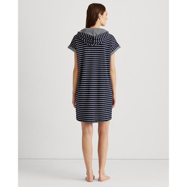 Navy Stripe Full-Zip Hooded Lounger Lauren 4