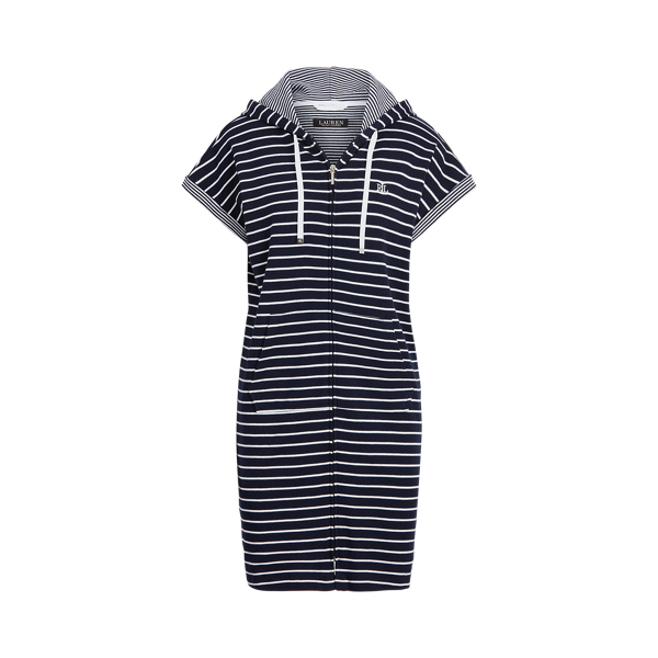 Navy Stripe Full-Zip Hooded Lounger Lauren 2