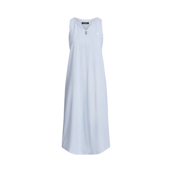 Blue/White Stripe Striped Sleeveless Ballet Nightgown Lauren 2