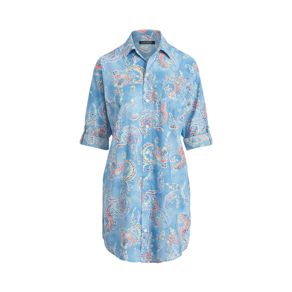 Paisley Cotton-Blend Sleep Shirt Lauren 1