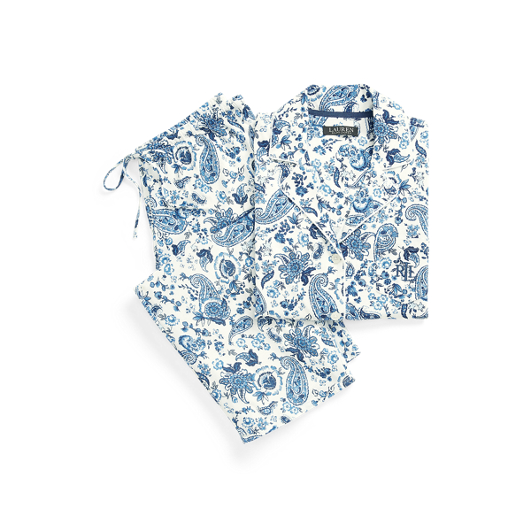 Pyjama en coton m&eacute;lang&eacute; motif cachemire Lauren en 1