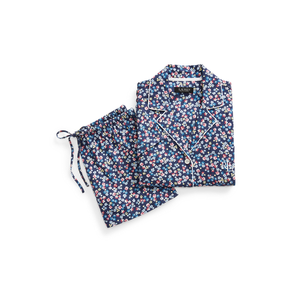 Katoen-blend boxerpyjamaset met bloemen Lauren in 1