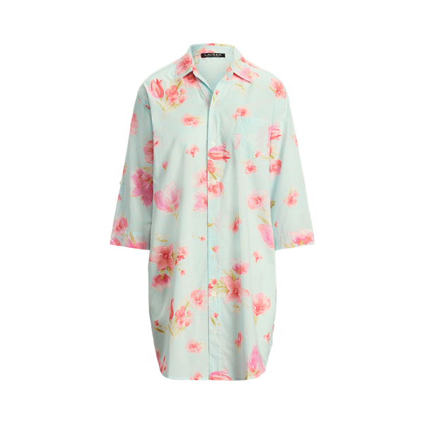 Print Cotton-Blend Sleep Shirt Lauren em 1