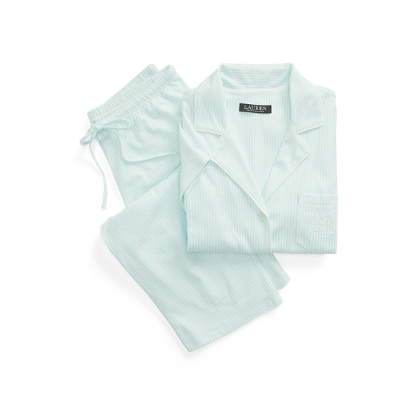 Striped Dolman-Sleeve Capri Sleep Set Lauren 1